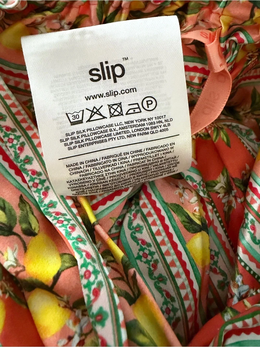 SLIP Pure Silk Turban - Portofino Print Lemon Motif - NEW